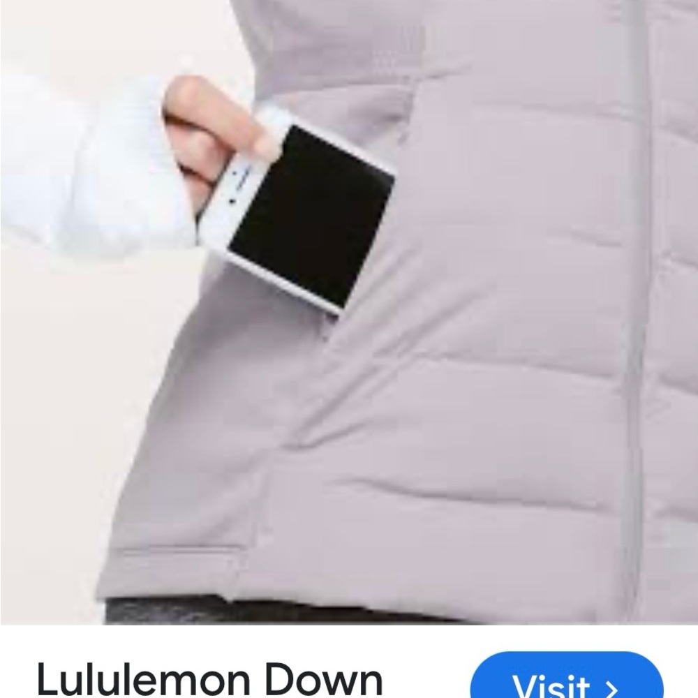 Lulu Lemon Women's Down for
It All Vest .. Light lilac color - Picture 8 of 16